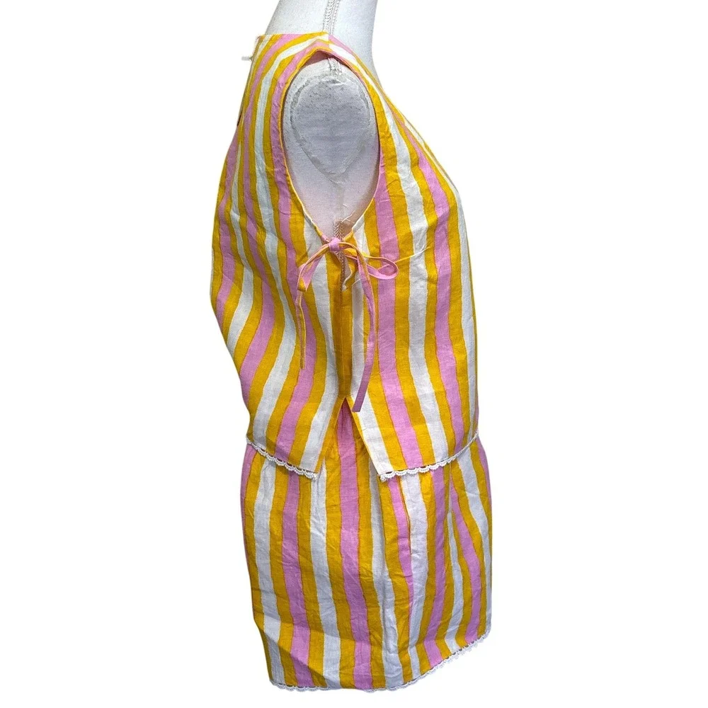 Women’s Pink and Yellow Striped Two-Piece Set - Picture 3 of 11